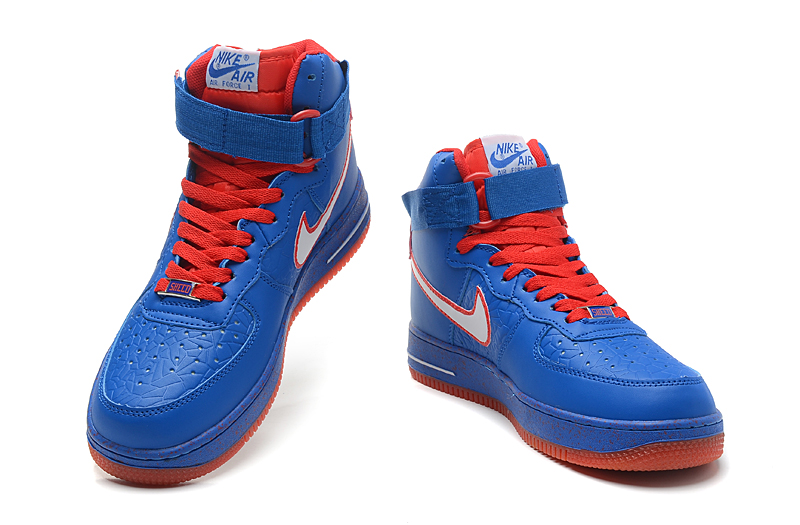 Nike Air Force 1 chaussures de haut hommes bleus (2)